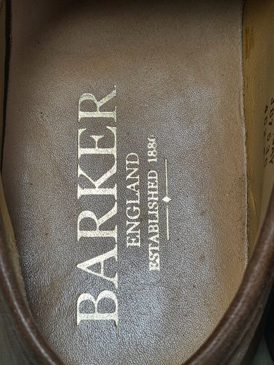 mens BARKER TORQUAY slip on shoes Brown Burnished Calf Size UK 7.5 EU 41.5 moccasin boat shoes