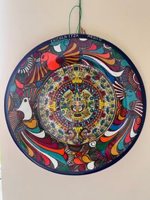 Hand Painted Mayan Calendar Bowl