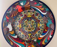 Hand Painted Mayan Calendar Bowl