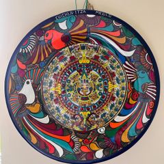 Hand Painted Mayan Calendar Bowl