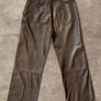 Zara ZW Leather Collection 100% Sheepskin Leather Trousers Brown Size L Image 5