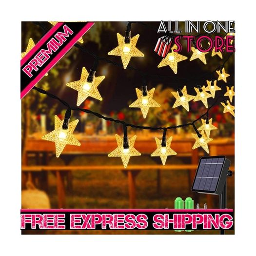 40ft 100 LED Solar Star String Lights Outdoor Solar Powered Star Fairy Lights Waterproof 8Modes Decorative Light for Garden Patio Yard Home Wedding Party Festival (FREE SHIPPING)