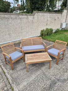 Solid Wood 4 Piece Garden Lounge Set. Always Stored Indoors!