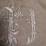 New bespoke 100% linen frill French monogram D cushion in blush with feather insert Image 3
