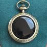 1 Brass Scrying Locket The Seers Whisper Black Mirror Glass on a Long Brass Chain Divination Alter Realms Witchcraft Tarot Image 2