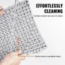 55 Pack Floor Tiles 30 x 30 cm Modular Interlocking Cushion Splicing Drainage Mats, Soft PVC Interlocking Drainage Floor Tiles, Non-Slip Drainage Holes for Restroom, Bathroom, Kitchen, Pool, Wet Area, Gray Image 5