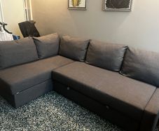 Grey Corner Sofa Bed with Storage - Excellent Condition