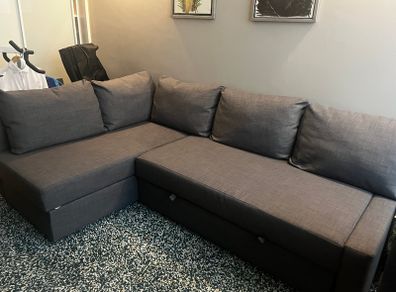 Grey Corner Sofa Bed with Storage - Excellent Condition