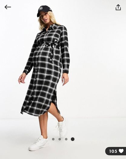 Mamalicious NEW checked dress maternity size M