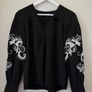 VERO MODA Charlotte Embroidered Sleeve Top Black Size S! Image 2