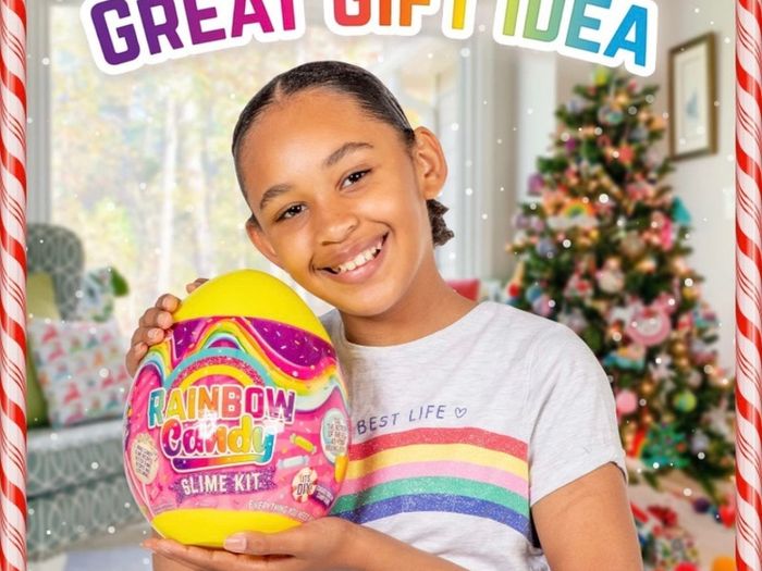 Rainbow Egg Candy Slime Kit, Complete Rainbow Toys Set in One Candy Slime Kit to Make Cloud Slime, Cotton Candy Slime & More (FREE POSTAGE)