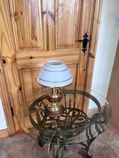 Ceramic lamp 65 euro. Brass with glass shade 95 euro . Chinese style 50 euro .