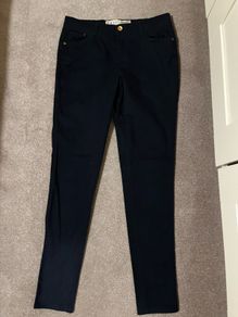 Navy denim style trousers Size 10