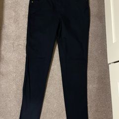Navy denim style trousers Size 10