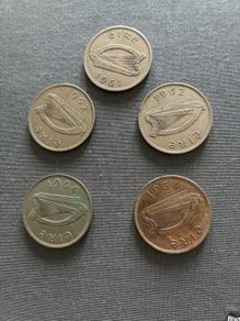5 Vintage Leath Choroin/ Half Crowns