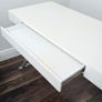 Modern white desk with chrome cross legs Image 3