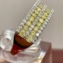 Gold Natural Yellow Diamond and White Diamond Ring Image 3