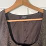 Morgan De Toi brown milkmaid renaissance herringbone dress with corset style detailing Image 2