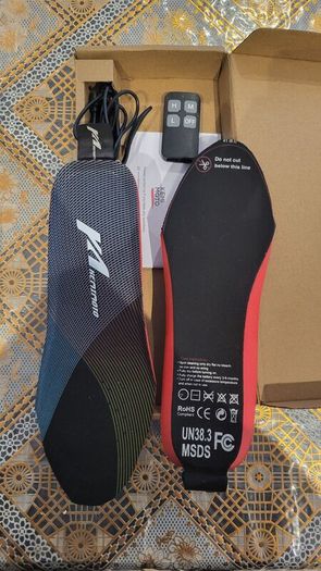 Heated Insoles wearable Kemimoto Rechargeable Heated Insoles with Remote Size 41 Like New!