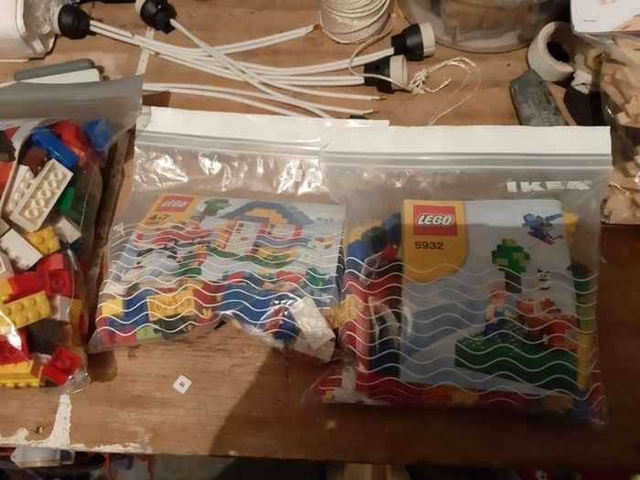 lego 3 bags of lego bricks with instruction