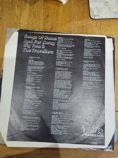 Big Tom and The Travellers Songs of Home and Far Away LP DNV 12