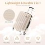 28 Inch Large Hard Shell Luggage Lightweight ABS with 4 Spinner Wheels Business Trip Trolley Case Suitcase (Beige) Image 8