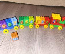 lego duplo train and police car