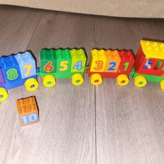 lego duplo train and police car