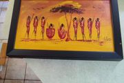 Set of two African themed canvas panels. Light weight.