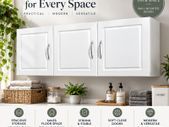 Wall Mounted Storage Cabinet with 3 Doors & Adjustable Shelves  White