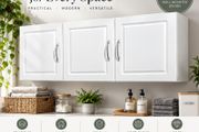 Wall Mounted Storage Cabinet with 3 Doors &amp; Adjustable Shelves  White