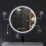LED Bathroom Mirror Bluetooth Antifog Dual LED Round 60cm Bright Makeup Light Image 5