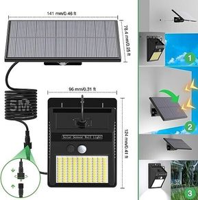 Solar Security Lights Outdoor Motion Sensor, 100 LED Solar Lights Outdoor
