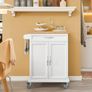 Kitchen Cabinet Kitchen Storage Trolley Cart Kitchen Cabinet Kitchen Storage Trolley Cart with Bamboo Worktop Image 2