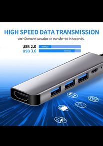 Rankman 5 in 1 Type C Thunderbolt 3 to HDMI-compatible 4K USB C 3.0 Adapter for MacBook Samsung S21 Dex Huawei P30 Xiaomi 10 PS5 TV