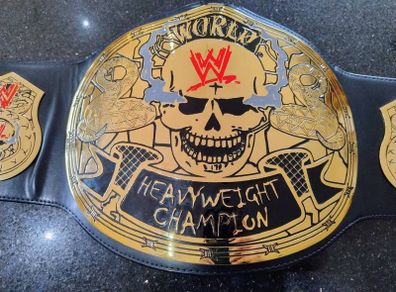 Official WWE / WWF Figs 2007 Stoke Cold Steve Austin Smoking Skull Replica Title Belt