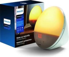 Philips SmartSleep Wake-up Light, Coloured Sunrise and Sunset Simulation, 7 Natural Sounds, FM Radio & Reading Lamp, Tap Snooze (Model HF3531/01