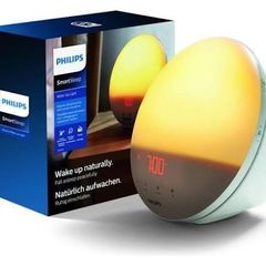 Philips SmartSleep Wake-up Light, Coloured Sunrise and Sunset Simulation, 7 Natural Sounds, FM Radio & Reading Lamp, Tap Snooze (Model HF3531/01