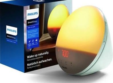 Philips SmartSleep Wake-up Light, Coloured Sunrise and Sunset Simulation, 7 Natural Sounds, FM Radio & Reading Lamp, Tap Snooze (Model HF3531/01