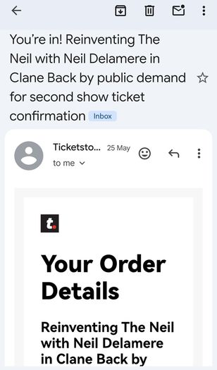 Neil Delamere Tickets X 2