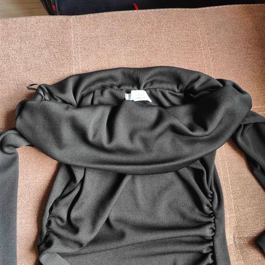 Black open shoulder long sleeve dress, size 12