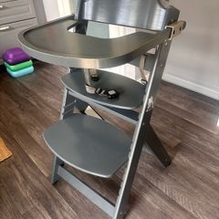 Wooden grey high chair