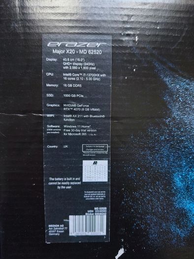 Medion Razer X20 Gaming Laptop - Like New