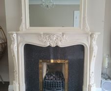 Fireplace and mirror