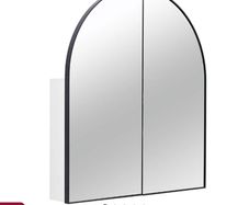 BNIB arched black bathroom mirror / medicine cabinet