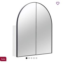 BNIB arched black bathroom mirror / medicine cabinet