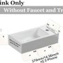 Wall Hung Basin Sink Small Cloakroom Basin Rectangle Ceramic Wash Basin (Right Hand) Image 2