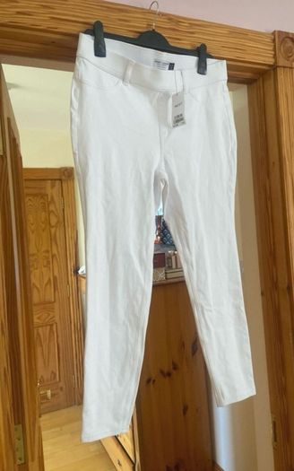 Next White Jersey Leggings Size UK 14 New