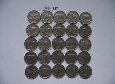 25 Irish Coins @ 5 Pence (1992-2000)