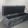 Pouffe/Storage box, grey velvet Image 3